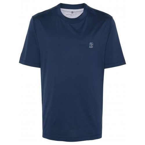 Tricou BRUNELLO CUCINELLI, Logo Print, Navy Blue Tricou BRUNELLO CUCINELLI, Logo Print, Navy Blue