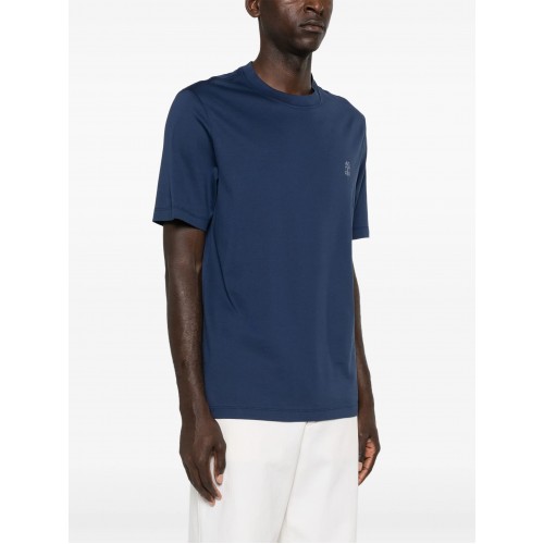 Tricou BRUNELLO CUCINELLI, Logo Print, Navy Blue Tricou BRUNELLO CUCINELLI, Logo Print, Navy Blue