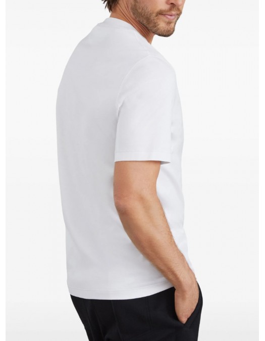 Tricou BRUNELLO CUCINELLI, Classic Design, Grey Logo, White - M0B138440CK640