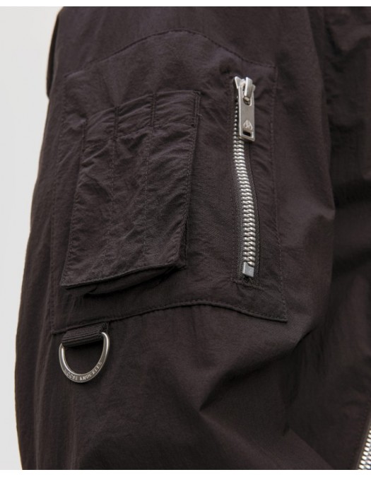 Jacheta MOOSE KNUCKLES, black Moose Knuckles Courville Bomber Crinkle - M16MB003292