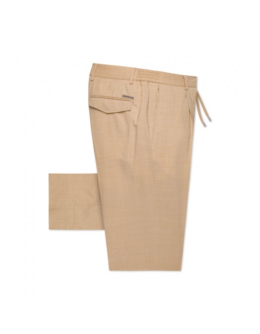 PANTALONI STEFANO RICCI , Logo Insert, Wool, Light Beige - M1T5100150WEA02S1001