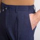 PANTALONI STEFANO RICCI , Logo Insert, Flap Pockets, Wool, Navy Blue - M1T5100150WEA02S5011