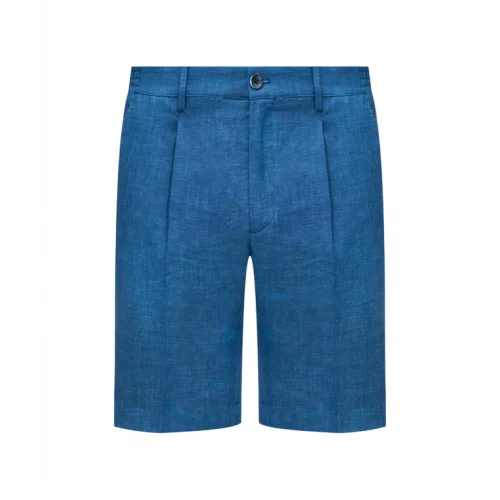 BERMUDE STEFANO RICCI, Logo Insert, Wool, Blue