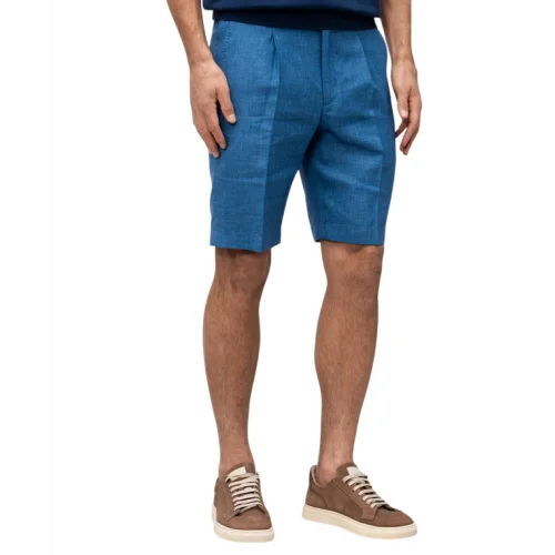 BERMUDE STEFANO RICCI, Logo Insert, Wool, Blue