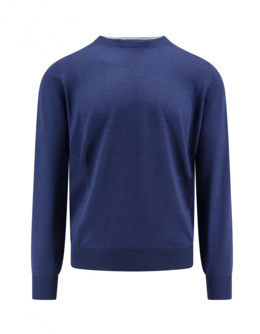 Pulover BRUNELLO CUCINELLI, Long Sleeve Jumper, Blue - M2400100COK52