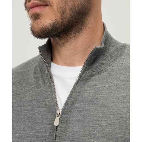 Pulover BRUNELLO CUCINELLI, Gray wool and cashmere cardigan Pulover BRUNELLO CUCINELLI, Gray wool and cashmere cardigan