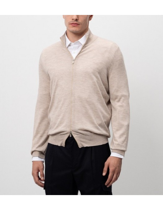 Pulover BRUNELLO CUCINELLI, Cream wool and cashmere cardigan - M2400106CKL02