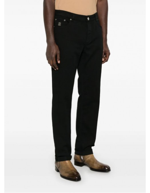 Jeans BRUNELLO CUCINELLI, logo-embroidered jeans - M277PD3210C101