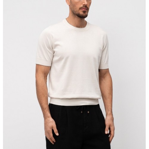Tricou BRUNELLO CUCINELLI,Classic Design, White Tricou BRUNELLO CUCINELLI,Classic Design, White
