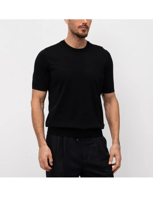 Tricou BRUNELLO CUCINELLI,Classic Design, Black - M29805200CLE07 Tricou BRUNELLO CUCINELLI,Classic Design, Black - M29805200CLE07
