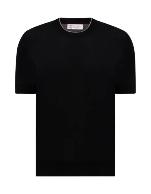 Tricou BRUNELLO CUCINELLI,Classic Design, Black - M29805200CLE07 Tricou BRUNELLO CUCINELLI,Classic Design, Black - M29805200CLE07