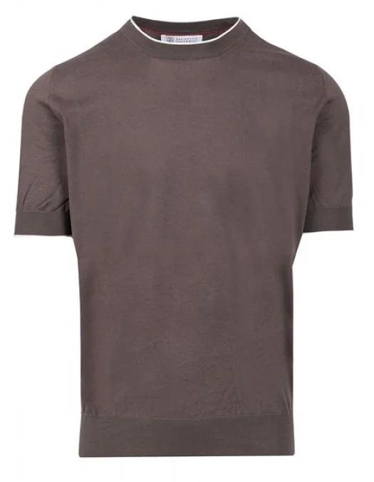 Tricou BRUNELLO CUCINELLI, Lightweight Cotton, Grey - M29805200CQU21