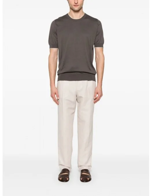 Tricou BRUNELLO CUCINELLI, Lightweight Cotton, Grey - M29805200CQU21