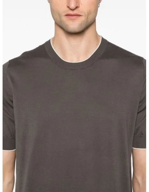 Tricou BRUNELLO CUCINELLI, Lightweight Cotton, Grey - M29805200CQU21