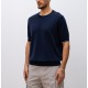 Tricou BRUNELLO CUCINELLI,  Contrast Trim, Navy Blue - M29805200CWG16