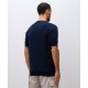 Tricou BRUNELLO CUCINELLI,  Contrast Trim, Navy Blue - M29805200CWG16