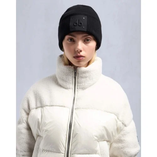 Caciula Moose Knuckles, Black Logo, Black