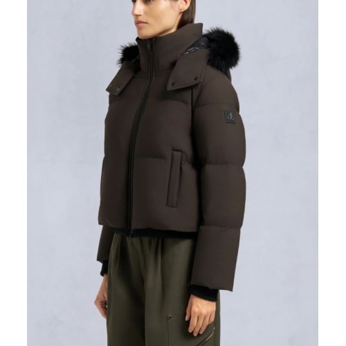 GEACA MOOSE KNUCKLES, NYLUXE MISTI PUFFER, Brown