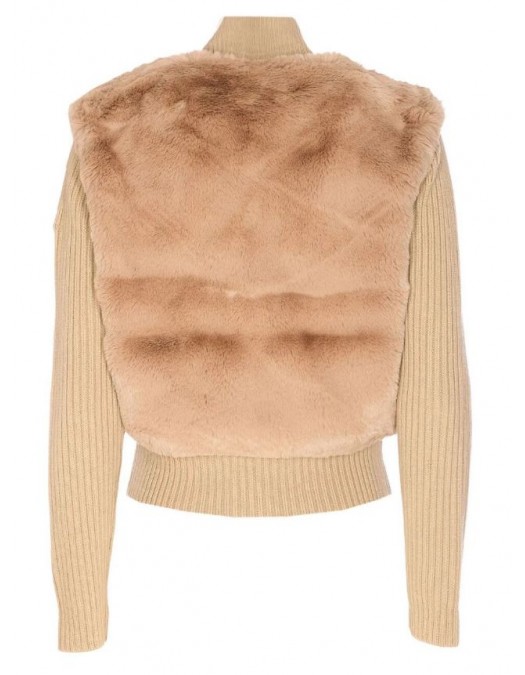 Jacheta MOOSE KNUCKLES, HIGH-NECK DUA BUNNY SWEATER, Champagne - M35LK6901491