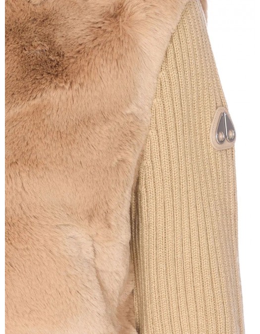 Jacheta MOOSE KNUCKLES, HIGH-NECK DUA BUNNY SWEATER, Champagne - M35LK6901491