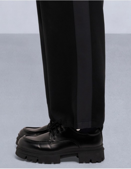 Pantaloni Moose Knuckles, MIX MEDIA WIDE LEG PANT, Black - M35LR756292