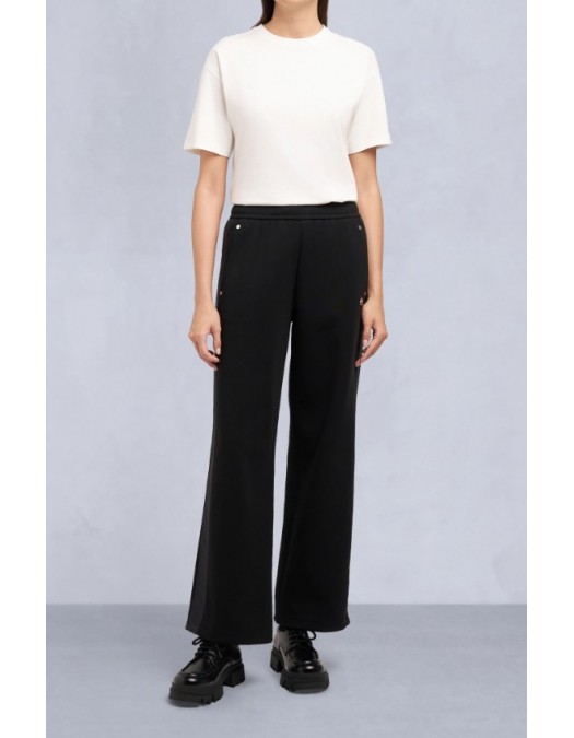 Pantaloni Moose Knuckles, MIX MEDIA WIDE LEG PANT, Black - M35LR756292