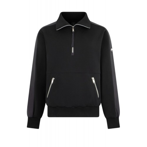 Jacheta Moose Knuckles, MIX MEDIA QUARTER ZIP SWEATER, Black Jacheta Moose Knuckles, MIX MEDIA QUARTER ZIP SWEATER, Black