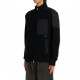 Jacheta Moose Knuckles, Blue Cardigan with Knitted Inserts and Logo Patch - M35MK668292