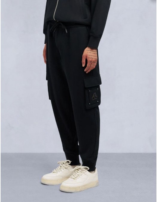 Pantaloni Moose Knuckles, HARTSFIELD CARGO JOGGER, Negru - M35MR777292