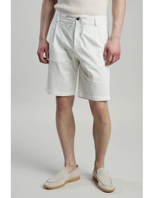 Pantaloni scurti ELEVENTY, garment-dyed cotton jogger bermuda shorts, Alb - M75BERG04TET0K00701N
