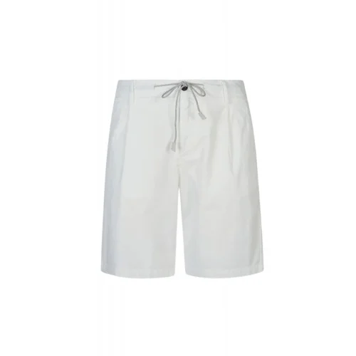 Pantaloni scurti ELEVENTY, garment-dyed cotton jogger bermuda shorts, Alb