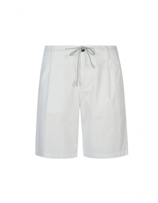 Pantaloni scurti ELEVENTY, garment-dyed cotton jogger bermuda shorts, Alb - M75BERG04TET0K00701N