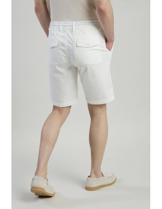 Pantaloni scurti ELEVENTY, garment-dyed cotton jogger bermuda shorts, Alb - M75BERG04TET0K00701N