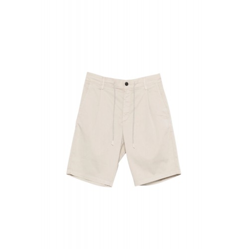 Pantaloni scurti ELEVENTY, garment-dyed cotton jogger bermuda shorts, Cream