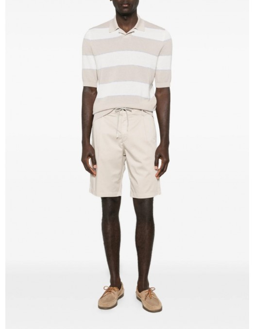 Pantaloni scurti ELEVENTY, garment-dyed cotton jogger bermuda shorts, Cream - M75BERG04TET0K00702N