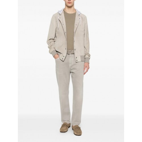 Jacheta ELEVENTY, hooded suede jacket, Cream