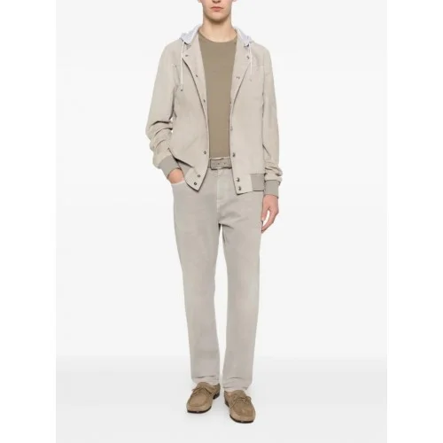 Jacheta ELEVENTY, hooded suede jacket, Cream