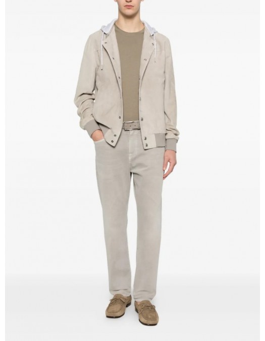 Jacheta ELEVENTY, hooded suede jacket, Cream - M75GBTM35PEL0M0330713