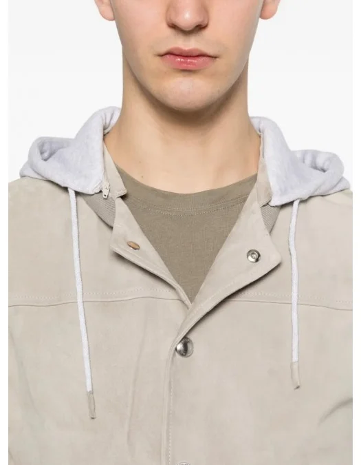 Jacheta ELEVENTY, hooded suede jacket, Cream - M75GBTM35PEL0M0330713
