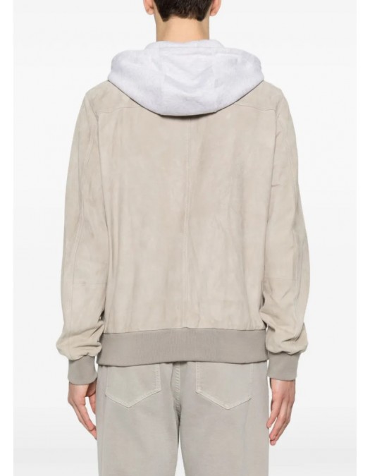 Jacheta ELEVENTY, hooded suede jacket, Cream - M75GBTM35PEL0M0330713