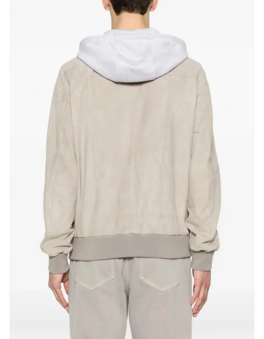 Jacheta ELEVENTY, hooded suede jacket, Cream - M75GBTM35PEL0M0330713