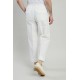 Pantaloni ELEVENTY, garment-dyed cotton linen pleated joggers, Alb - M75PANG03TET0K00701N