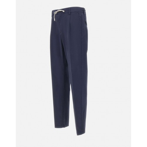 Pantaloni ELEVENTY, Stretch cottton pants, Bleumarin