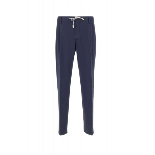Pantaloni ELEVENTY, Stretch cottton pants, Bleumarin