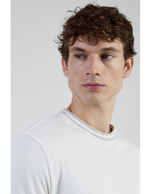 Tricou ELEVENTY, cotton jersey t-shirt, Cream - M75TSHM13TES0M291010301