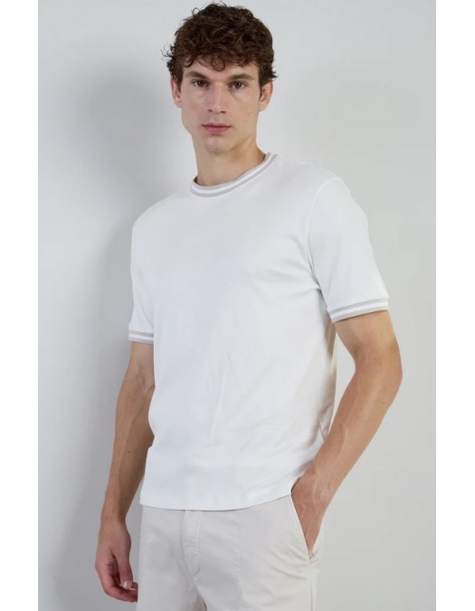 Tricou ELEVENTY, cotton jersey t-shirt, Cream - M75TSHM13TES0M291010301