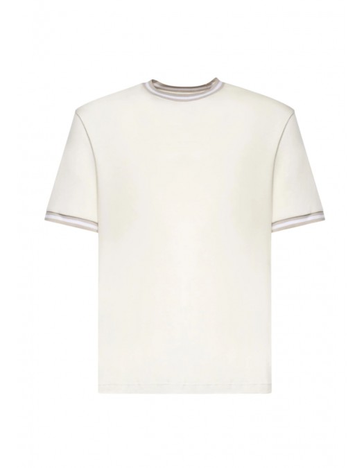 Tricou ELEVENTY, cotton jersey t-shirt, Cream - M75TSHM13TES0M291010301