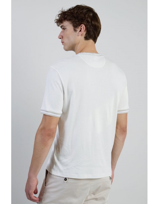 Tricou ELEVENTY, cotton jersey t-shirt, Cream - M75TSHM13TES0M291010301