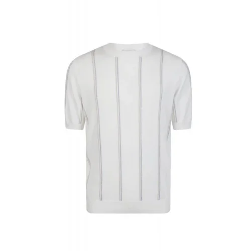 Tricou ELEVENTY, sea island cotton short sleeve crew neck sweater, Alb