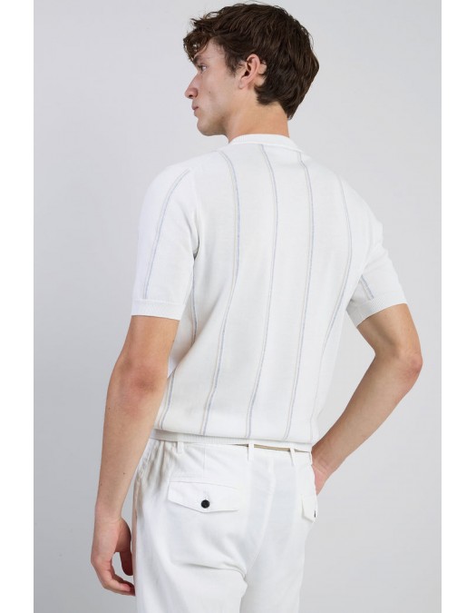 Tricou ELEVENTY, sea island cotton short sleeve crew neck sweater, Alb - M76MAGM67MAG0M042011303